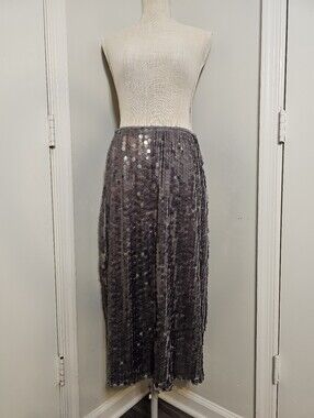 Old Navy Silver Sequin Maxi Skirt